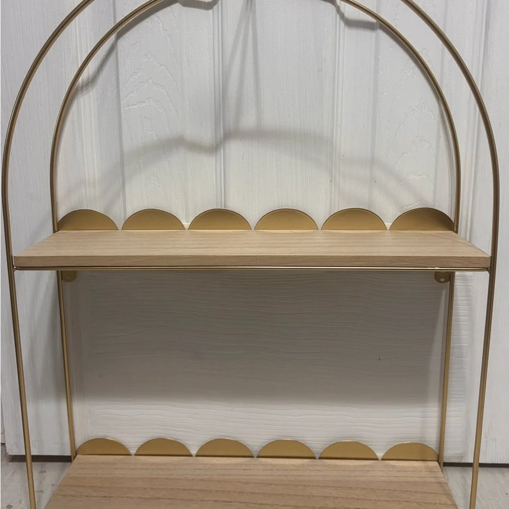 Gold and Tan Wall Shelf